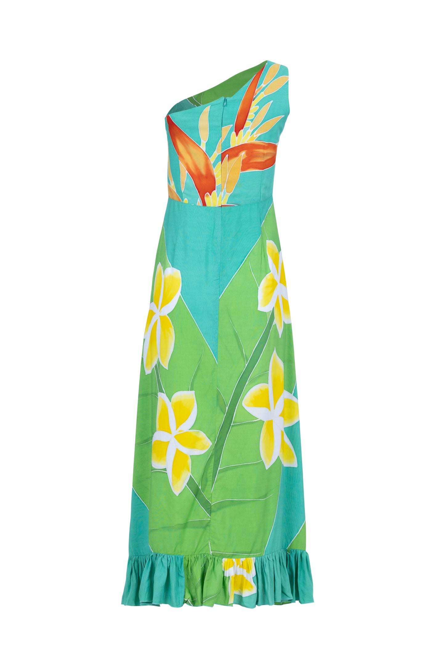 Teal Green Aloha Sarong Dress