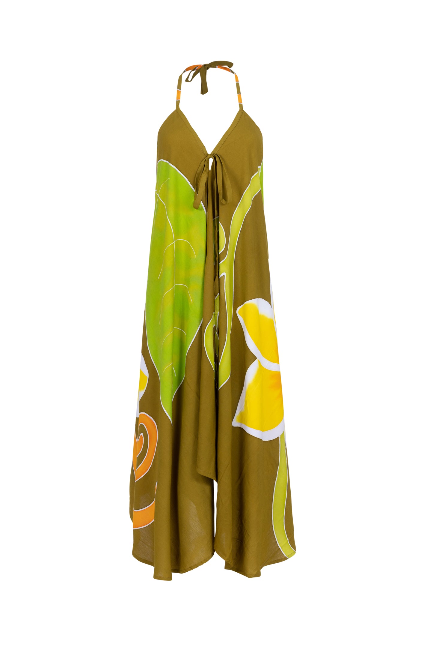 Batik Yellow Plumeria Sarong Dress