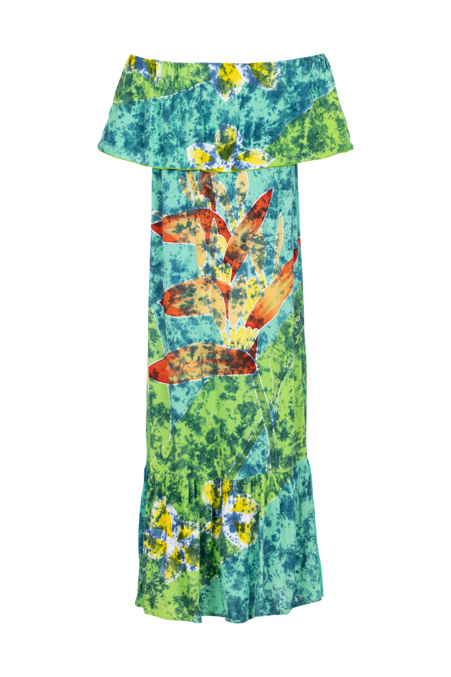 Teal Green Aloha Sarong Dress #2